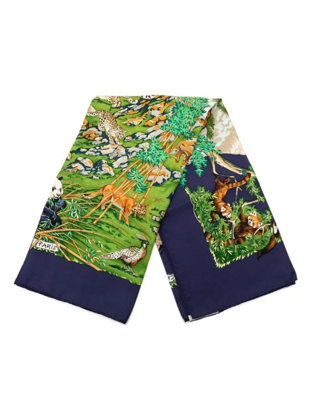 ★SOLD★ Hermes Carre 90 Sichuan Scarf Navy Multicolor Silk - Picture 2 of 7